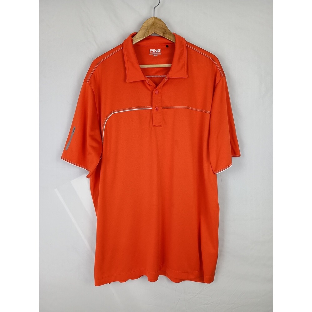 Ping Shirt Adult XL Sensor Cool Orange Performance Golf Polo Athletic Rugby Mens